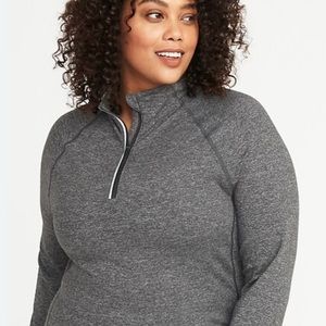 Old Navy - Gray Quarter Zip Long Sleeve Top